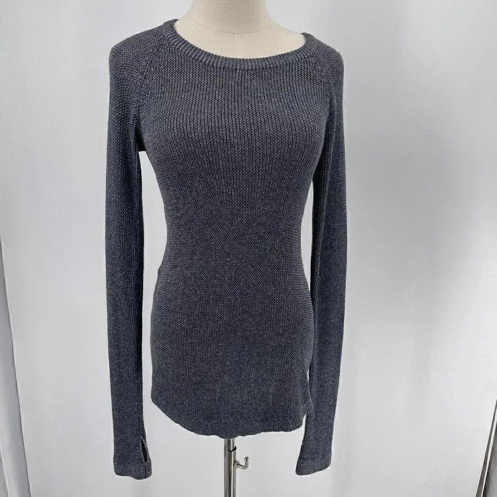 Lululemon Cabin Yogi Long Sleeve Inkwell Blue Grey Size 2